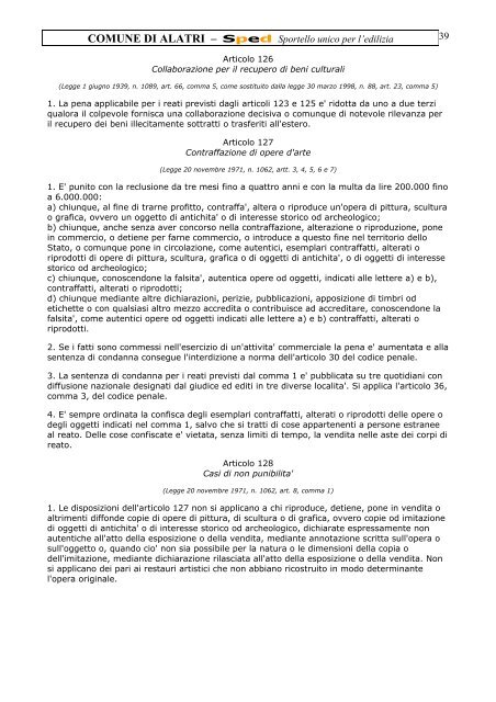 Decreto Legislativo 29 ottobre 1999, n.490 - Comune di Alatri