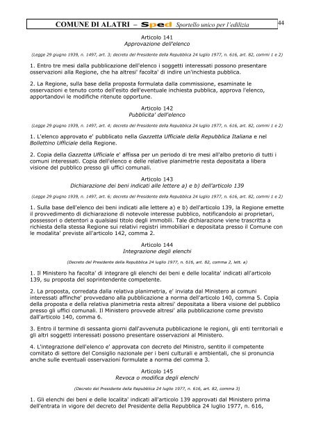 Decreto Legislativo 29 ottobre 1999, n.490 - Comune di Alatri