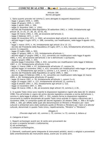 Decreto Legislativo 29 ottobre 1999, n.490 - Comune di Alatri