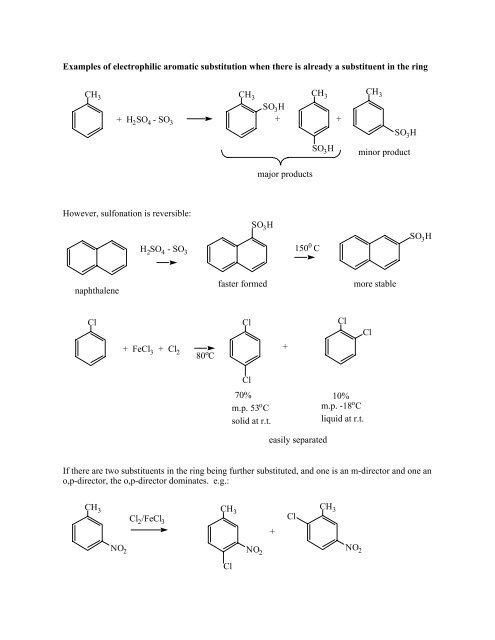 Examples Of Electrophilic Aromatic Substitution When There Is Already