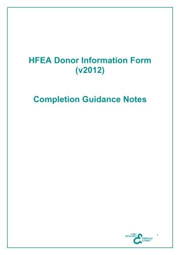 Donor information form guidance notes