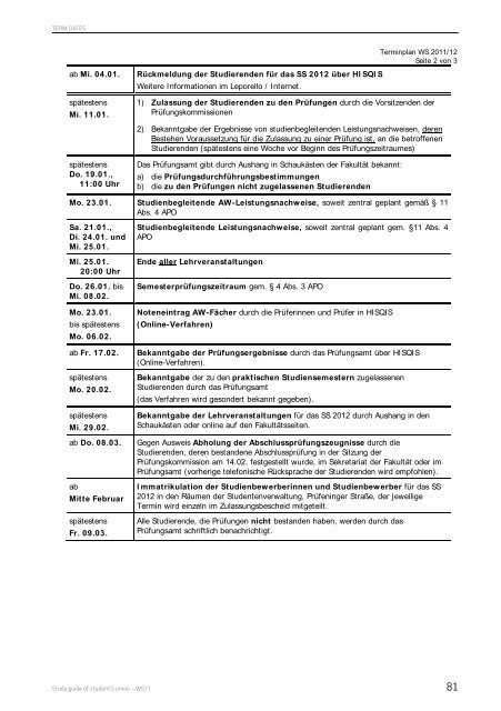 Study Guide - Hochschule Regensburg