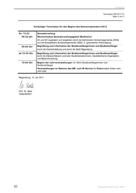 Study Guide - Hochschule Regensburg