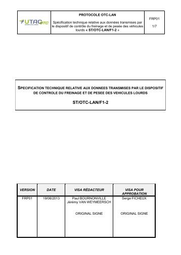 CAHIER DES CHARGES â PROTOCOLE GIEGLAN ... - UTAC-OTC