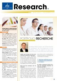 Newsletter de la Recherche NÂ°4 - EBS Paris
