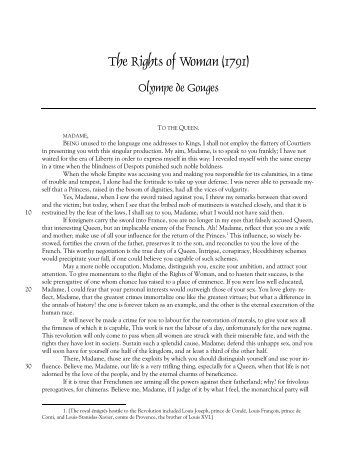 The Rights of Woman (1791) - Columbia College