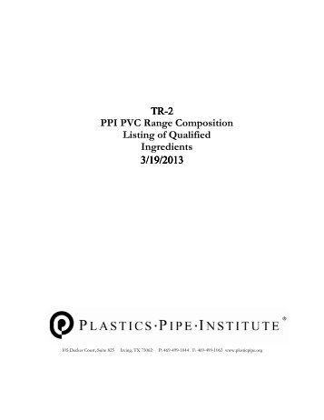 TR-2 PPI PVC Range Composition Listing of Qualified Ingredients