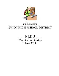 Curriculum Guide - El Monte Union High School District