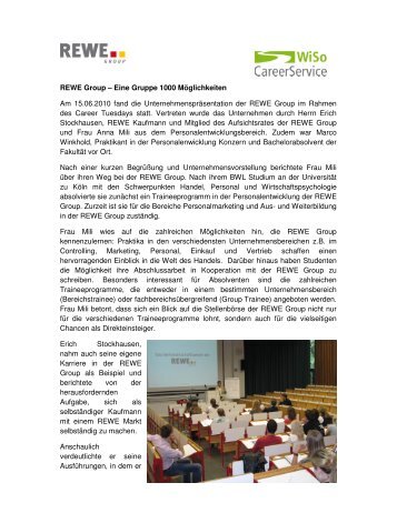 REWE Group - WiSo-Career-Service - Universität zu Köln