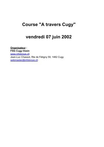 Course "A travers Cugy" vendredi 07 juin 2002