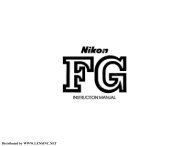 Nikon FG Instruction Manual