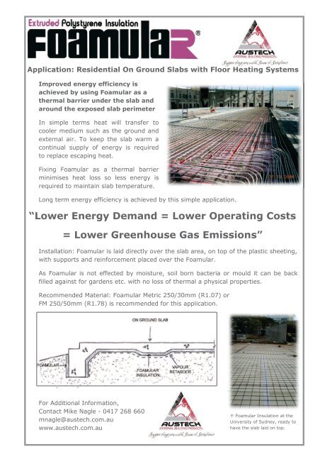 Heated On Ground Slab Insulation - Foamular