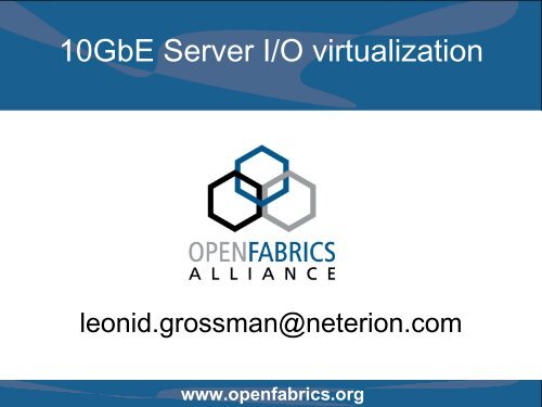 10GbE Server I/O virtualization