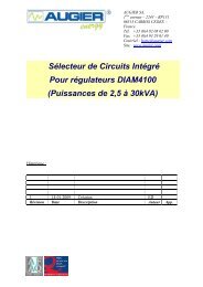 SÃ©lecteur de Circuits IntÃ©grÃ© Pour rÃ©gulateurs DIAM4100 ... - Augier