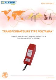 TRANSFORMATEURS TYPE VOLTAMAX - Augier