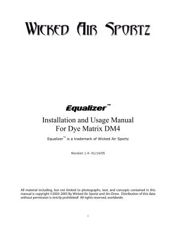 RVBMJ[FS5. Installation and Usage Manual For Dye Matrix DM4