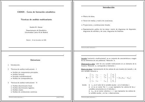 TÃ©cnicas De AnÃ¡lisis Multivariante - Departamento De EstadÃ­stica