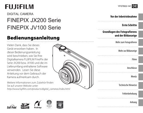 FINEPIX JX200 Serie FINEPIX JV100 Serie - Digitalkameras