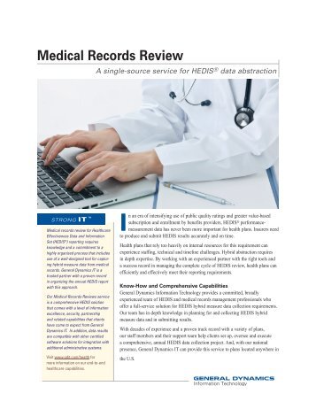 Medical Records Review - General Dynamics Information Technology