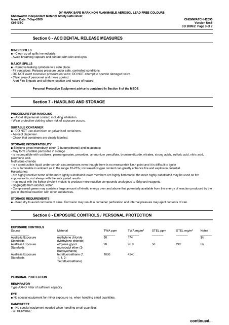 Chemwatch Australian MSDS 42095 - Westernex