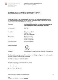 Zulassungszertifikat CH-K3-0127-01 - LegNet - METAS
