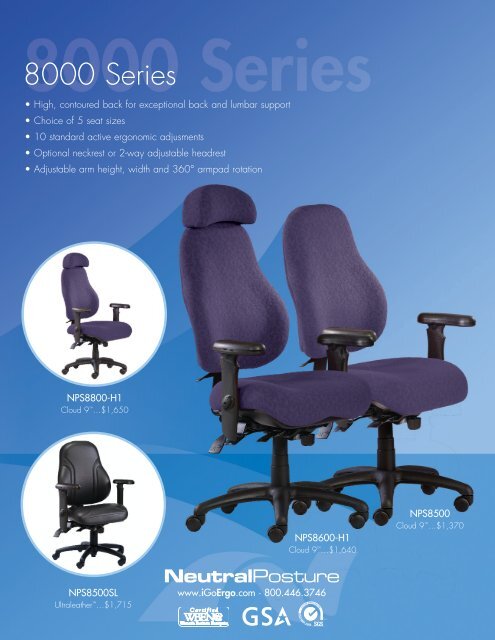 Neutral Posture High Back Executive Computer Chair