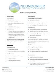 Technical Employee Profiles - Neundorfer, Inc.