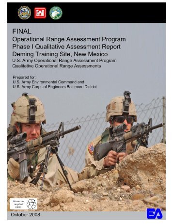 Operational Range Assessment Program Phase I Qualitative ...