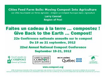 Larry Conrad, Region of Peel - Compost Council of Canada