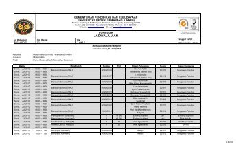 JADWAL UJIAN - Jurusan Matematika UNNES