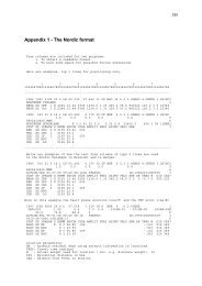Appendix 1 - The Nordic format