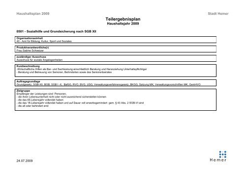 Teilergebnisplan - Hemer