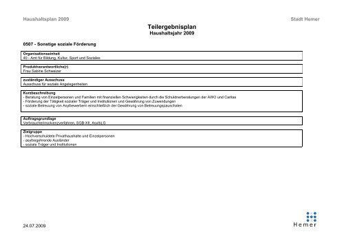 Teilergebnisplan - Hemer