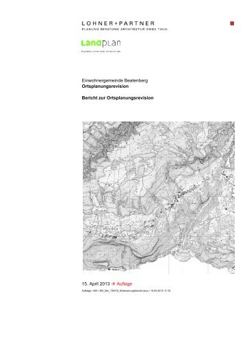 Bericht zur Ortsplanung - Beatenberg