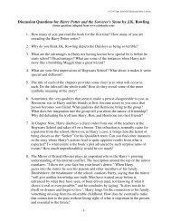 Discussion Questions for Harry Potter and the Sorcerer's Stone by ...