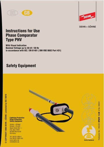 Instructions for Use Phase Comparator Type PHV - DESITEK A/S