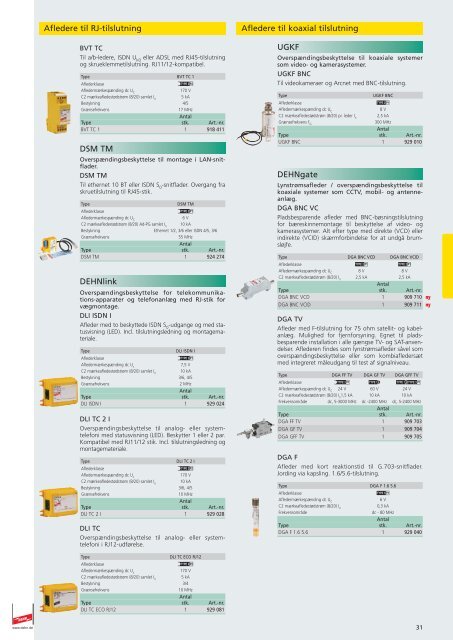 Lyn- og OverspÃ¦ndingsbeskyttelse Oversigtskatalog ... - DESITEK A/S
