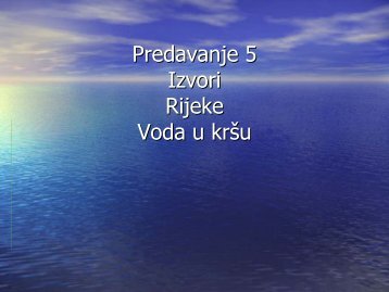 Izvori, rijeke, voda u kršu