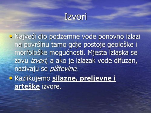 Izvori, rijeke, voda u kršu