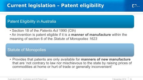 Recent Developments in Australian & US Patent Law & their Impact ...