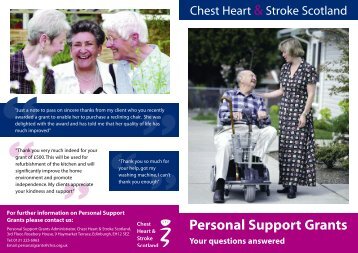 CHSS Support Grant Leaflet - Chest Heart & Stroke Scotland