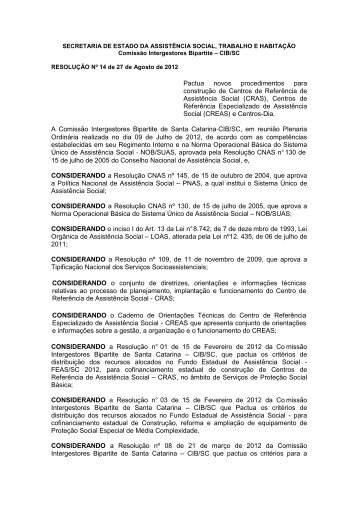 RESOLUÃÃO CIB 14 - DE 16/04/2012 - Procedimentos para ... - SST