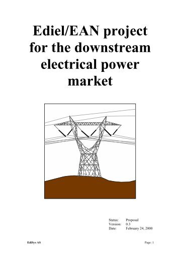 Ediel/EAN project for the downstream electrical power market