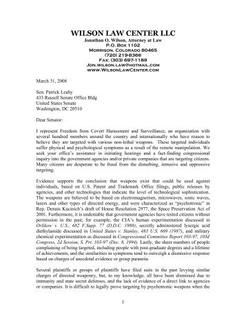 letter to Senator Patrick Leahy - Freedom From Covert Harassment ...