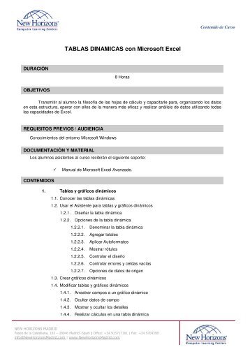 TABLAS DINAMICAS con Microsoft Excel