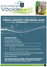 Gemeindezeitung Jänner 2011 - Sonderausgabe ... - Vöcklamarkt