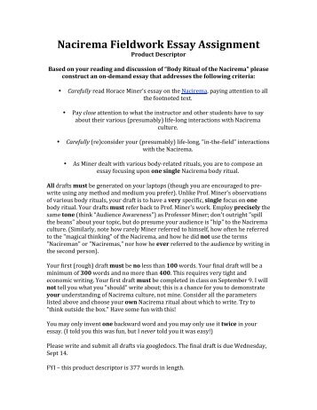 Nacirema essay