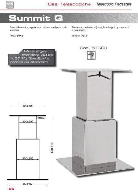 Basi Pedestals - Calibra Marine International