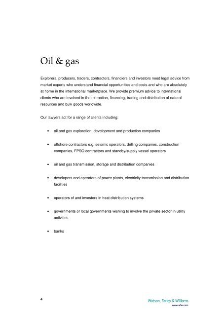 Oil & Gas - Watson, Farley & Williams