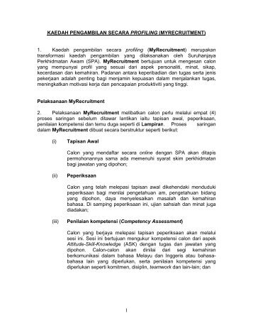 KAEDAH PENGAMBILAN SECARA PROFILING (MYRECRUITMENT)